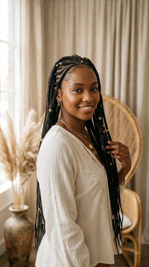 Waist-Length Bohemian Tribal Braids