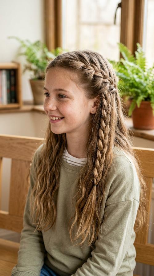 Waterfall Braid for Long Hair