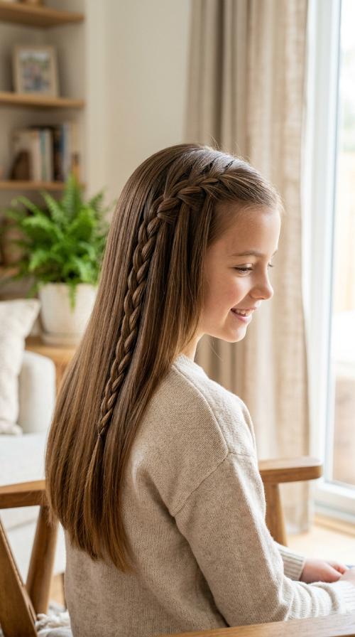 Waterfall Braid for Straight Hair