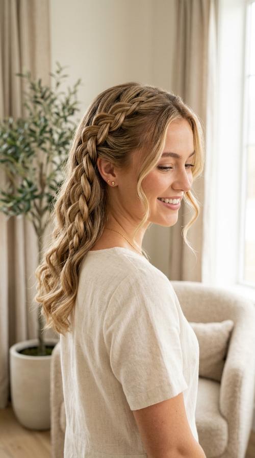 Waterfall Braid with Soft Waves