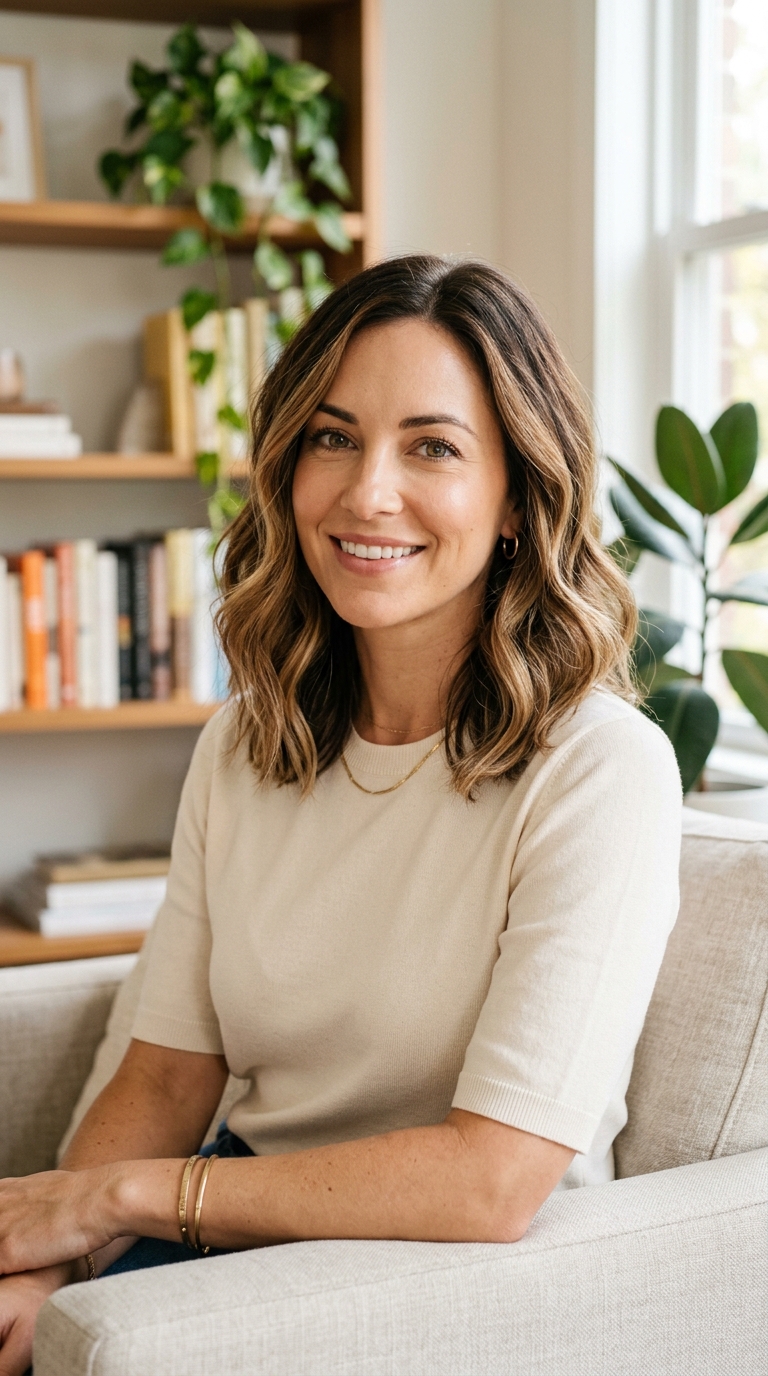 Wavy Lob with Balayage