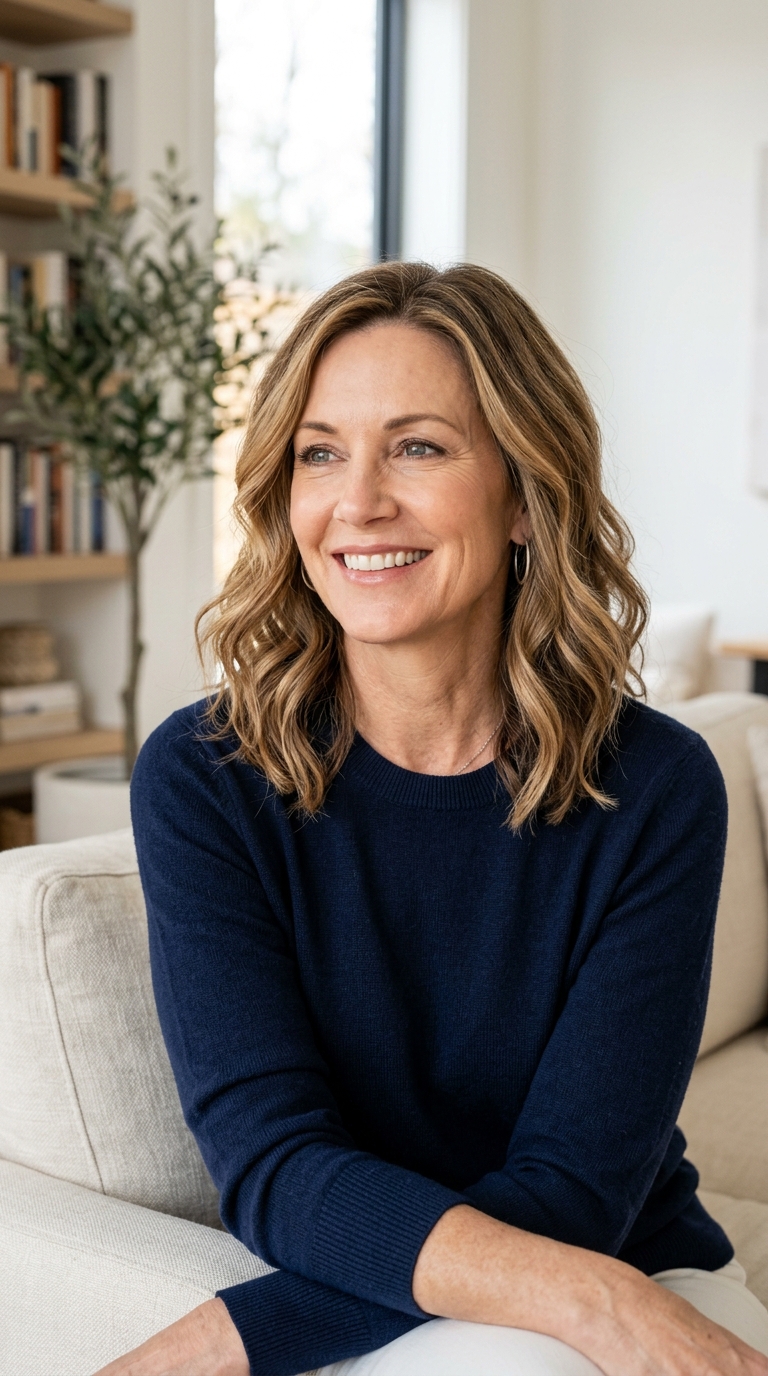 Wavy Lob with Balayage