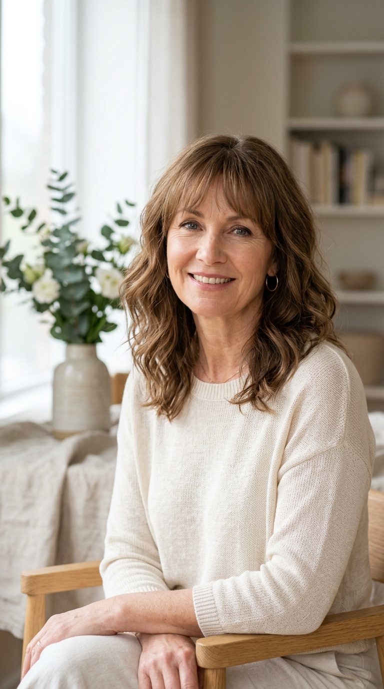 Wavy Lob with Wispy Bangs
