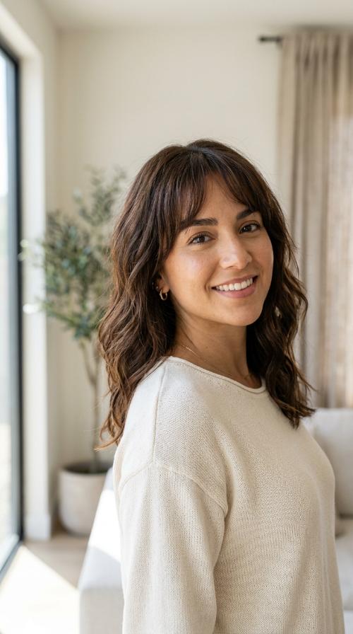 Wispy Fringe with Natural Texture