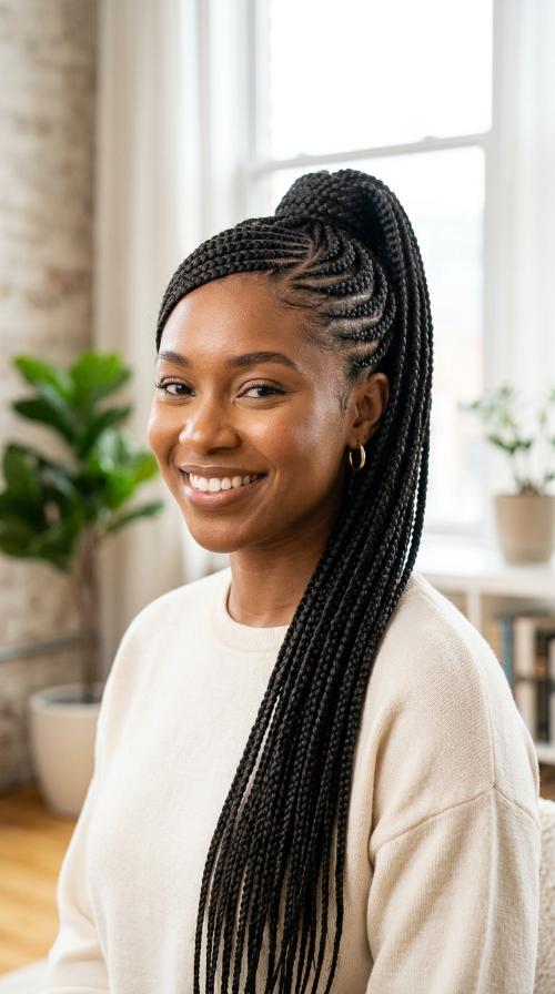 Wrapped Ponytail Lemonade Braids