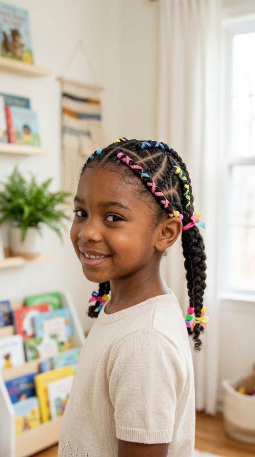 Zig-Zag Braids with Ribbon Accents