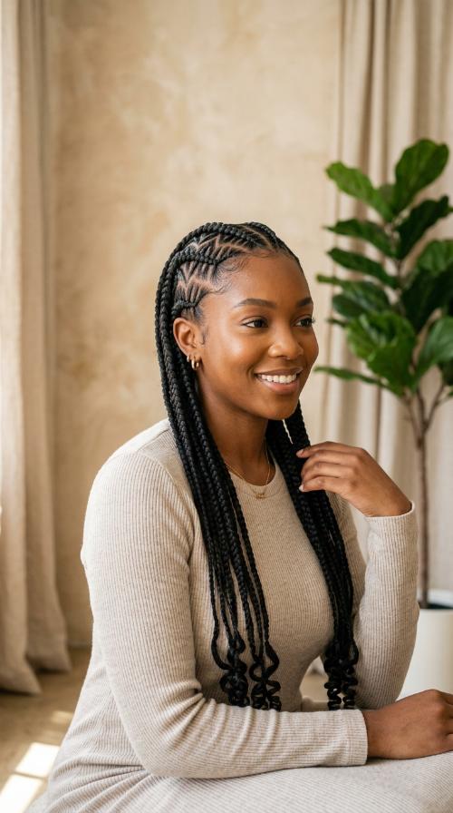 Zig-Zag Part Stitch Braids