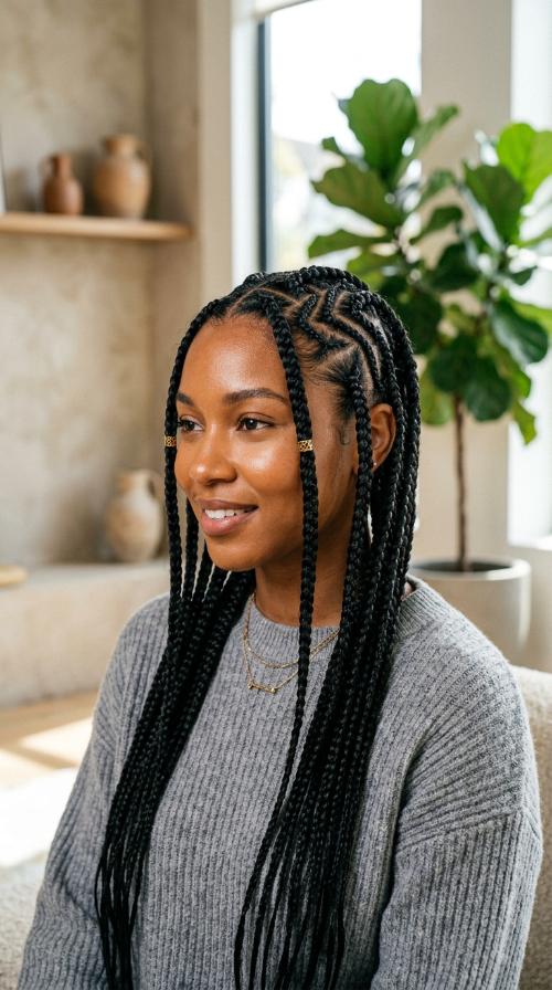 Zig-Zag Parted Braids