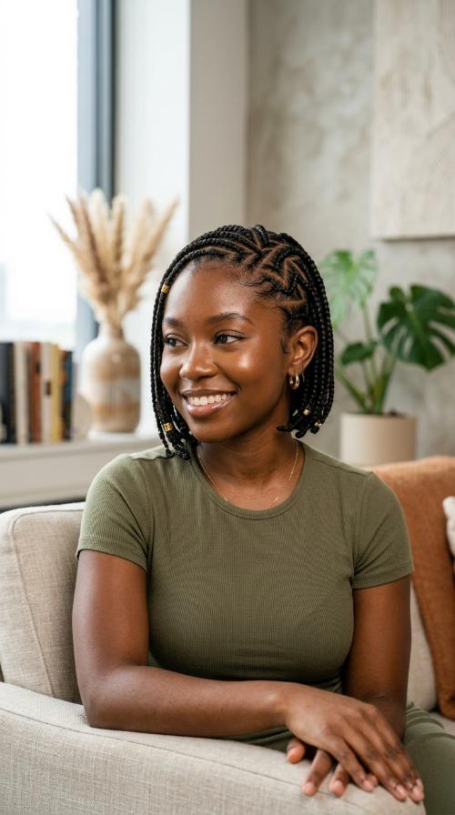 Zig-Zag Parted Cornrows