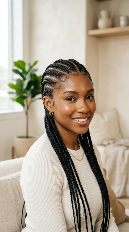 Zig-Zag Parting Stitch Braids