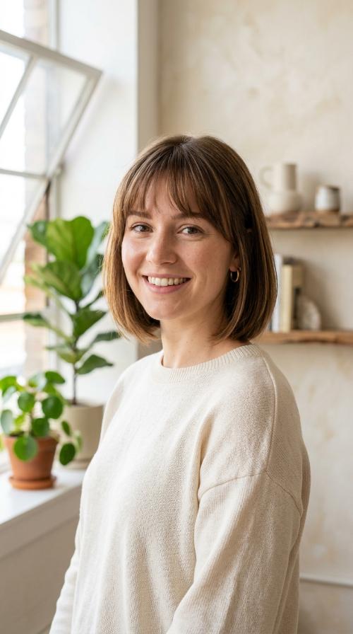 A-Line Bob with Soft Wispy Bangs