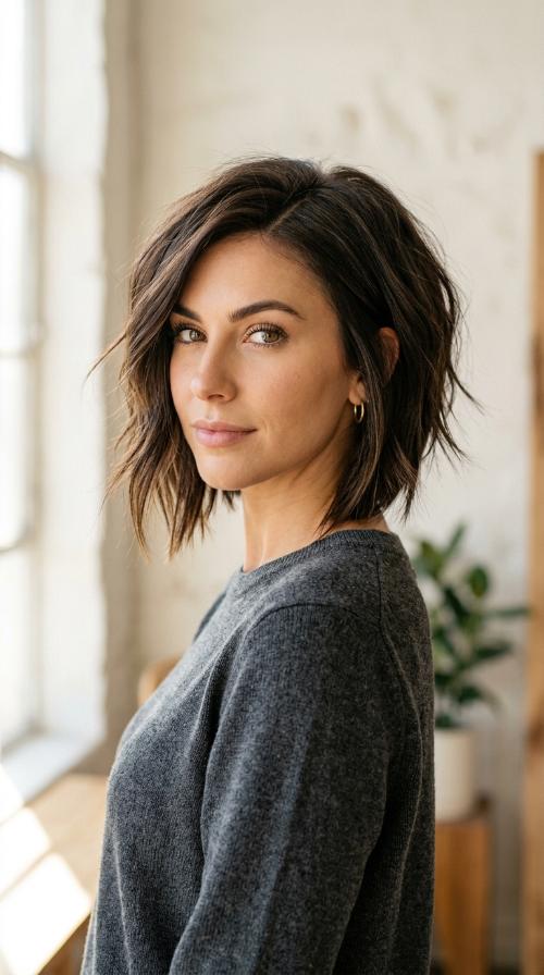 Angled Razored Bob