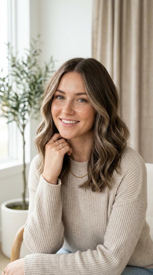 Ash Blonde Highlights on Cool Toned Brown