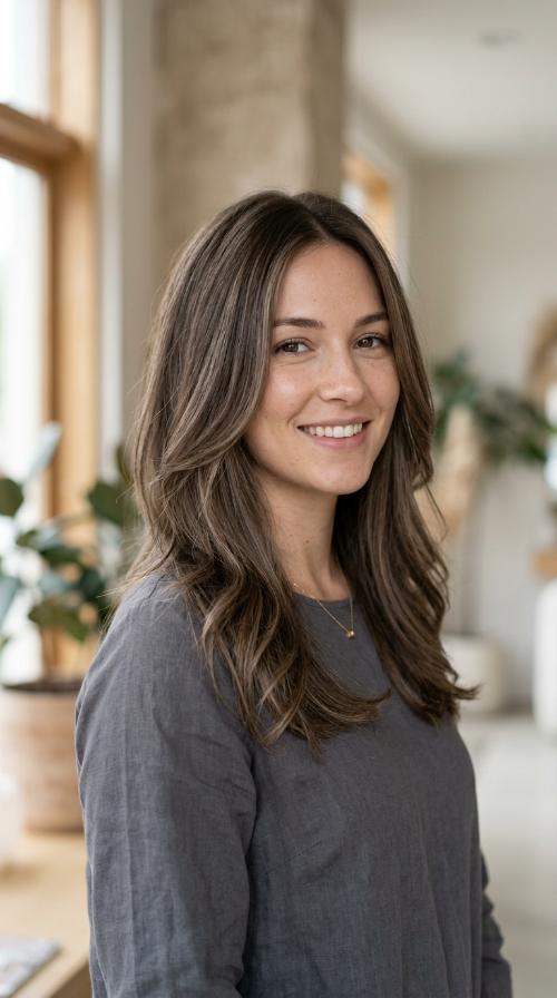 Ash Brown Highlights for a Cool Tone