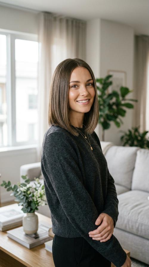 Ash Brown Sleek Bob