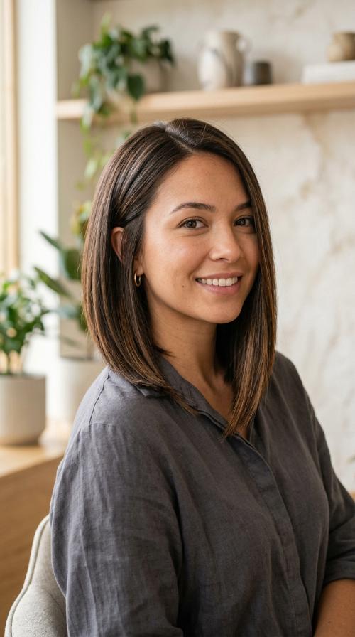 Asymmetrical Angled Cut