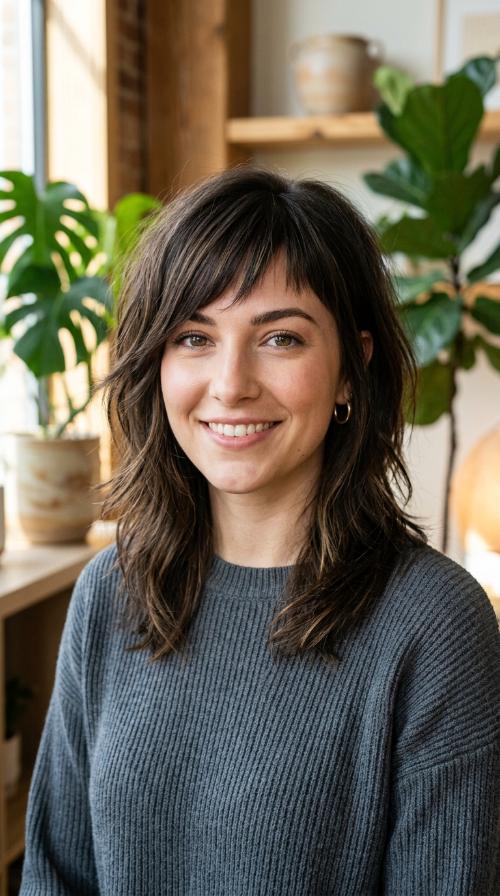 Asymmetrical Bangs with Disconnected Layers
