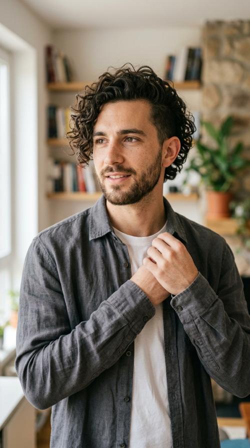 Asymmetrical Curly Crop