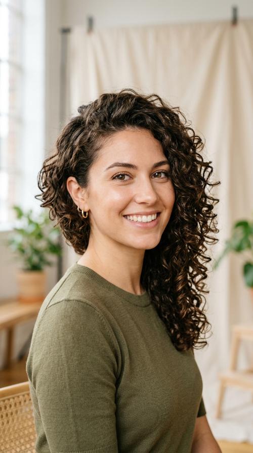 Asymmetrical Curly Cut