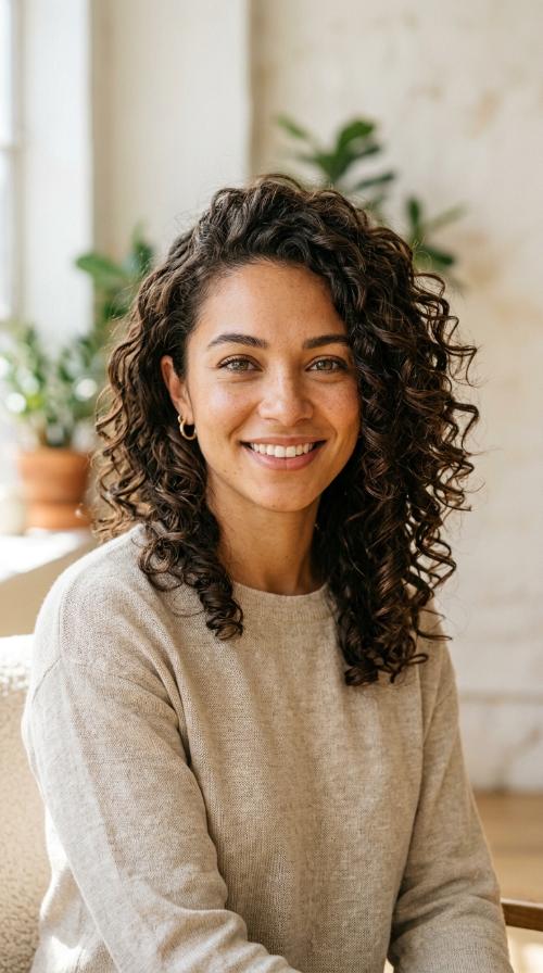 Asymmetrical Curly Cut