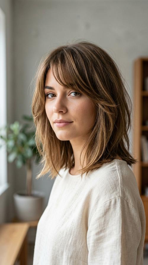 Asymmetrical Cut with Long Side Fringe