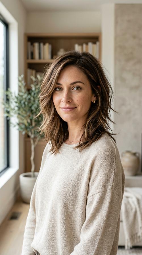 Asymmetrical Layered Mid-Cut