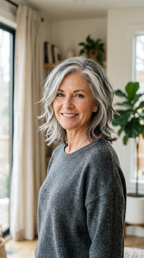 Asymmetrical Layered Mid-Length Cut
