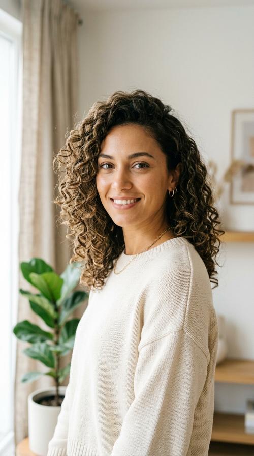 Asymmetrical Mid-Length Curls