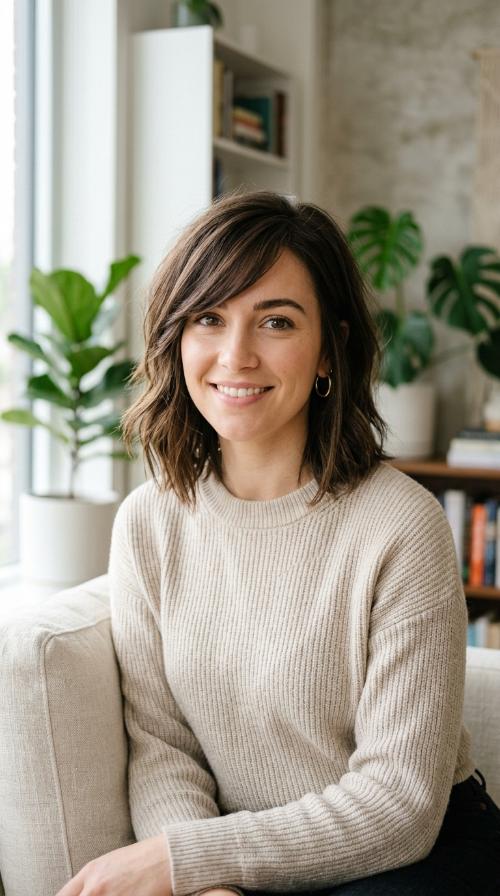 Asymmetrical Mid-Length with Sweeping Side Fringe