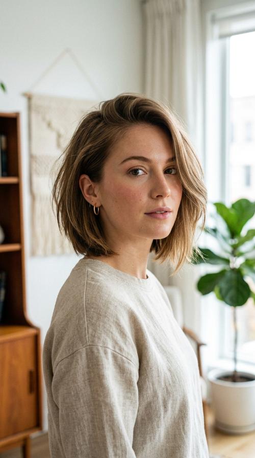 Asymmetrical Shoulder-Length Bob