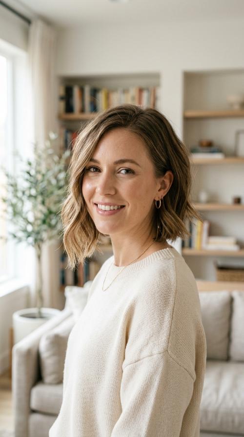 Asymmetrical Shoulder-Length Bob