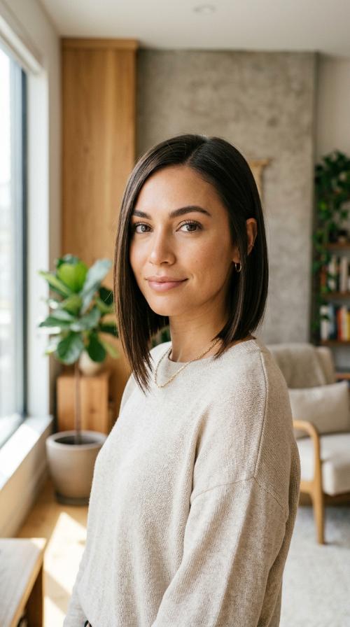 Asymmetrical Sleek Bob