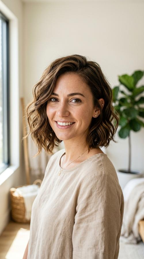 Asymmetrical Wavy Bob
