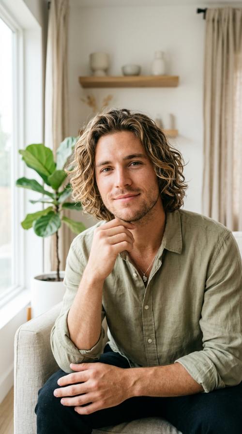 Beachy Mid-Length Scissor Cut