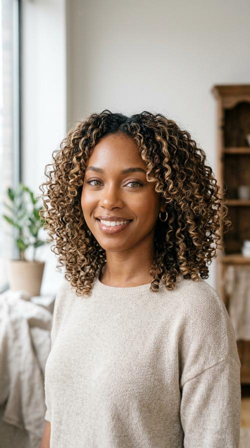 Blended Highlights with Defined Coils