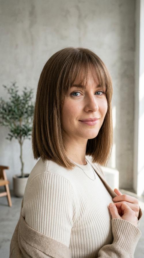 Blunt Bob with Wispy Fringe