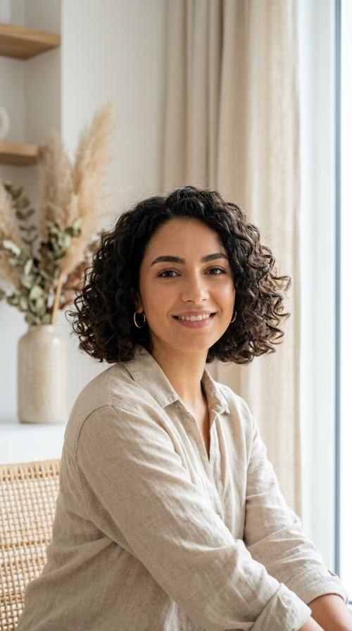 Blunt Cut Curly Bob
