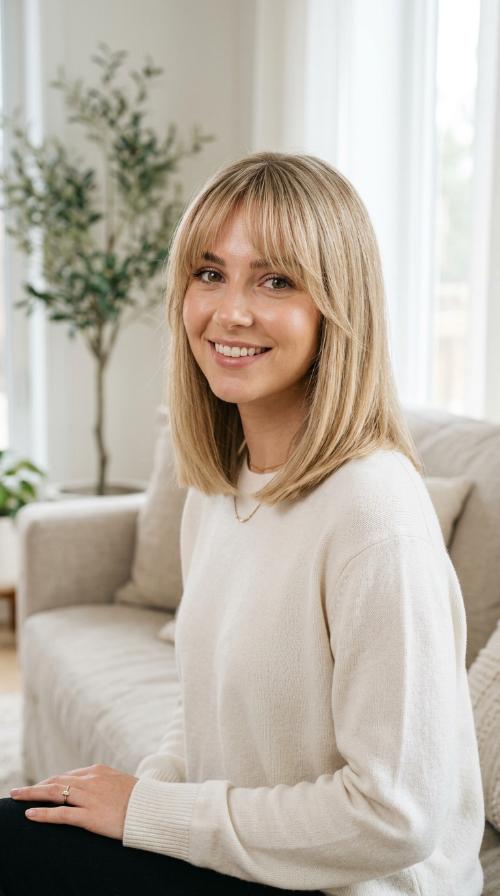 Blunt Cut with Face-Framing Fringe