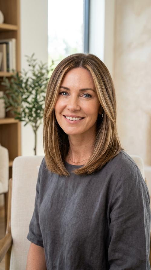 Blunt Cut with Face-Framing Highlights