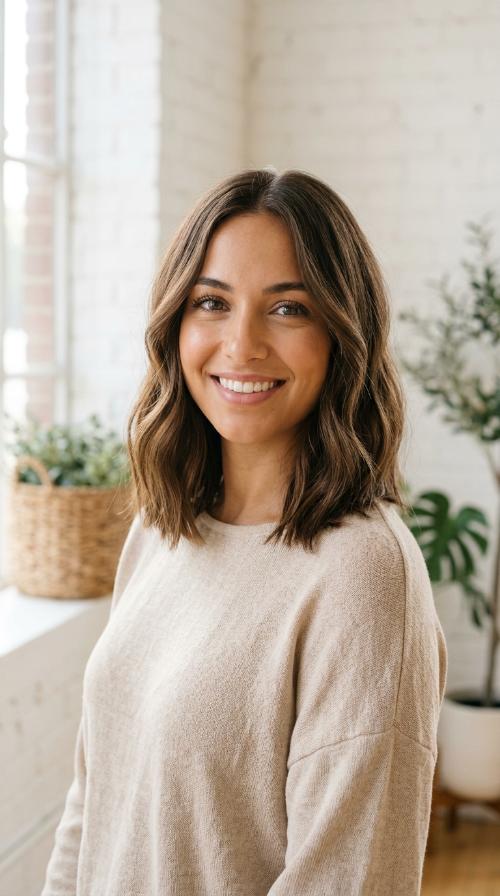 Blunt Cut with Face-Framing Waves