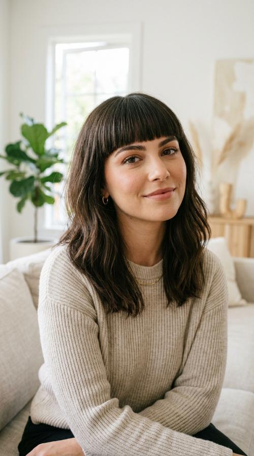 Blunt Face-Framing Fringe