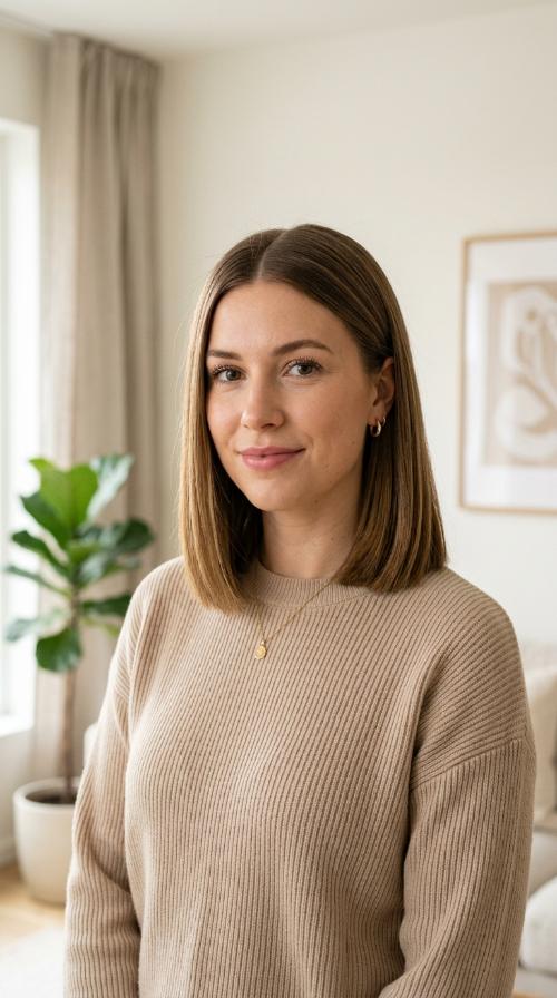 Blunt Lob with a Center Part