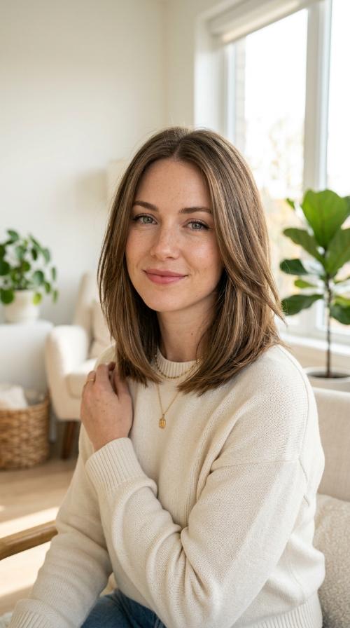 Blunt Lob with Hidden Texturizing