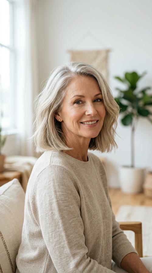 Blunt Lob with Subtle Undercut