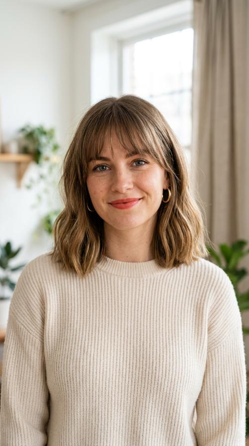 Blunt Lob with Wispy Fringe