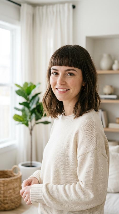 Blunt Straight-Across Bangs