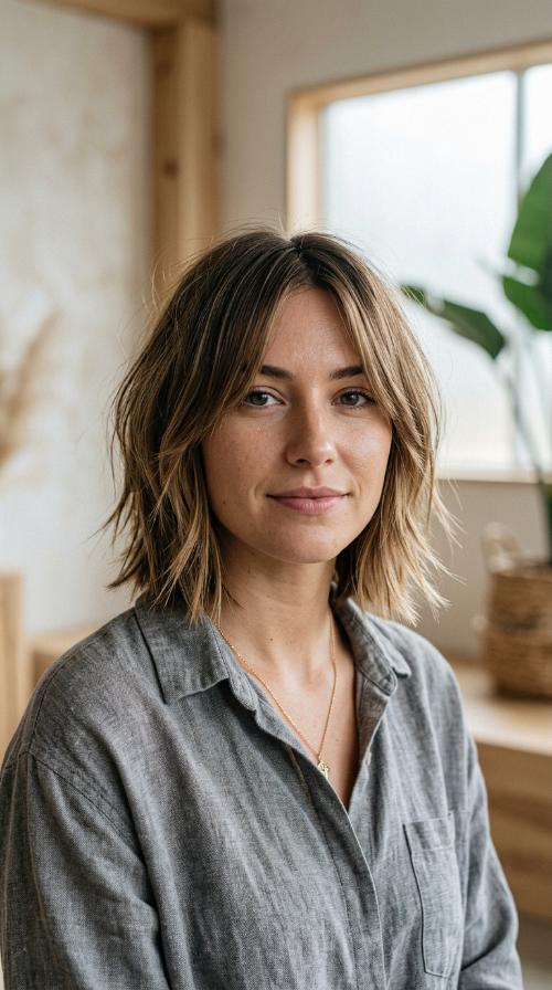 Blunted Mid-Length with Razored Texture