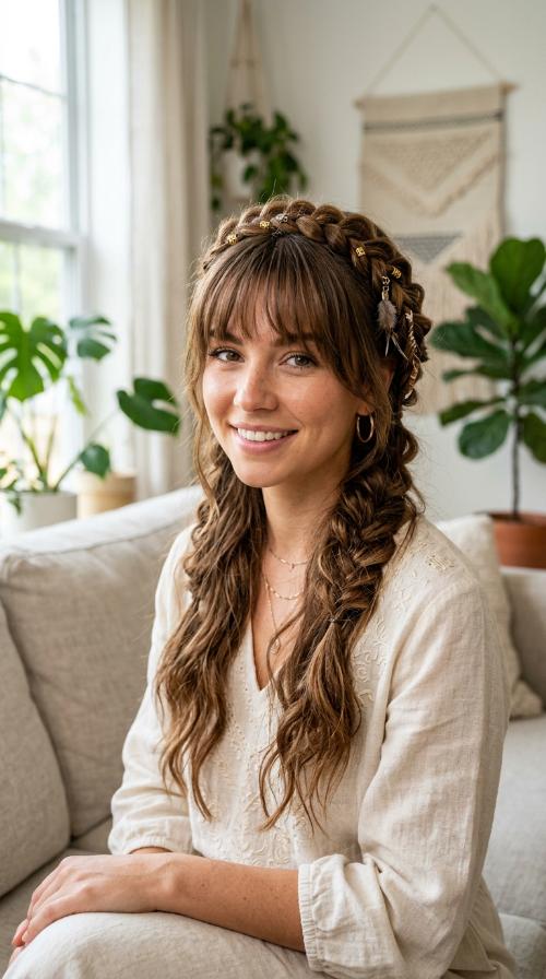 Boho Braids with Layered Fringe