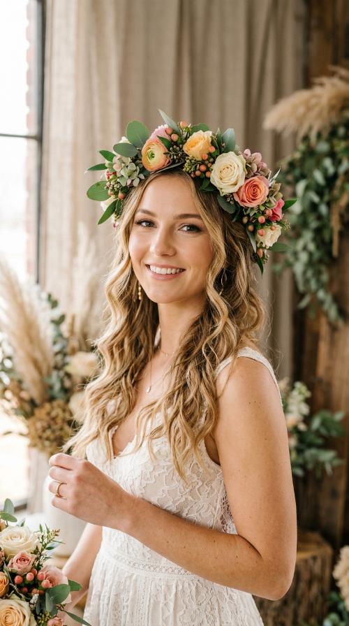 Boho Floral Crown Look