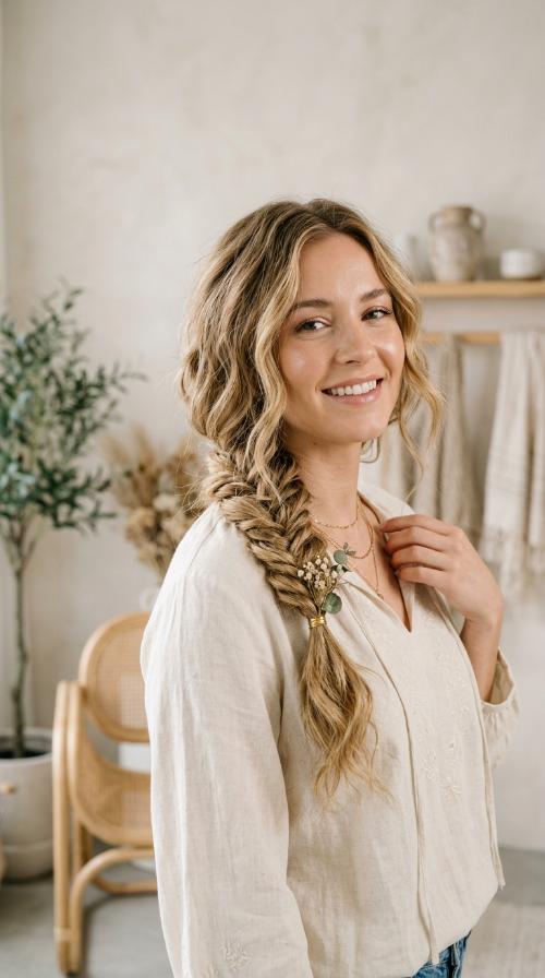 Boho Messy Side Braid